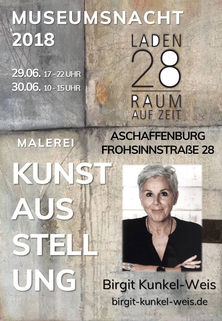 Kunstausstellung am 29./30. Juni 2018 im Laden28 in AB, Frohsinnstraße 28